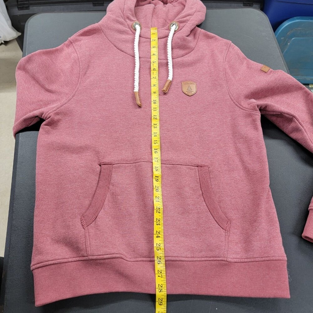 Naketano Women's Hoodie Pink Drawstring Long Sleeve Pullover Large Outdoor Hike - Picture 7 of 7